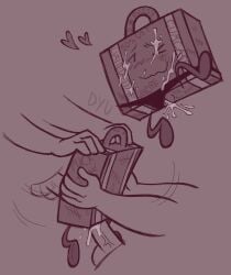 1girls 2boys erection inanimate_insanity object_shows panties penis sharing_is_caring suitcase_(ii)