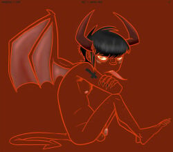 2011 annie-mae body_hair demon deviantart gorillaz murdoc_niccals nude_male small_penis solo tongue_out