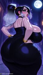 1female 1girls 3:4 ai ai-created ai_art ai_assisted ai_female ai_generated artist_logo artist_name artist_request artist_signature artist_upload artist_website black_dress black_eyeshadow black_hair breasts breasts_apart breasts_bigger_than_body breasts_bigger_than_head breasts_bigger_than_torso breasts_out breasts_outside chubby_female colored_outline contrapposto curly_sidelocks digital_art digital_drawing digital_drawing_(artwork) digital_media digital_media_(artwork) digital_painting digital_painting_(artwork) embarrassed embarrassed_exposed_female embarrassed_expression embarrassed_female embarrassed_nude_female entrophex123 fat_ass fat_legs female_focus focus focus_on_female focus_on_human from_behind full_moon giant_ass giant_breasts giant_thighs gigantic_ass gigantic_breasts gigantic_butt gigantic_hips gigantic_thighs glowing_eyes gold_earrings gold_jewelry gradient_eyes gradient_hair green_eyes half-closed_eyes high_heels high_ponytail high_quality high_resolution highres hips_wider_than_shoulders huge_ass huge_breasts huge_butt huge_thighs large_ass large_breasts large_butt large_thighs night open_mouth original original_art original_artwork original_character original_characters originalcharacter patreon patreon_artist patreon_link patreon_logo patreon_reward patreon_url patreon_username shiny_dress shiny_skin sidelocks silver_hair solo solo_female solo_focus solo_in_panel street tight_clothing tongue upper_teeth watermark white_pupils wide_hips