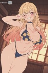 ai_assisted ai_generated big_breasts bikini bikini_bottom bikini_top blonde blonde_female blonde_hair breasts curvy curvy_body curvy_female female female_focus female_only kitagawa_marin large_breasts long_hair looking_at_viewer moonwool_branch my_dress_up_darling one_eye_closed pink_eyes pose posing revealing_clothes seductive seductive_eyes seductive_look seductive_mouth seductive_pose seductive_smile smile smiling solo solo_female solo_focus sono_bisque_doll_wa_koi_wo_suru thick_ass thick_thighs thighs uncensored