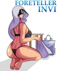 0_naiko_0 ass big_ass bucket foreteller_invi hood lingerie mask snake_girl thong underwear