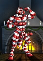 2020 abs absurd_res animal_genitalia animal_penis anthro balls beady_eyes candle dated digitigrade equid equine equine_genitalia equine_penis erection fireplace front_view full-length_portrait genitals hi_res hooves horse hufnaar inside latex latex_creature male male_anthro mammal markings medial_ring mouth_closed muscular muscular_anthro muscular_male nude pecs penis portrait red_balls red_body red_hooves red_latex red_penis solo standing striped_arms striped_body striped_genitalia striped_legs striped_markings striped_penis striped_tail stripes tail tail_markings white_balls white_body white_latex white_penis
