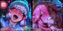 2026 2d 2girls absurd_res absurd_resolution absurdres ahegao ai_generated animal_ears blue_eyes blue_hair blunt_bangs blush clenched_teeth comic drooling fertilization fox_ears genshin_impact hair_between_eyes hair_ornament half-closed_eyes heart heart-shaped_pupils hi_res high_quality high_resolution highres hydraulicmatingpress image impregnation kamisato_ayaka long_hair mole mole_under_eye multiple_girls open_mouth ovum patreon patreon_logo patreon_username pink_hair ponytail purple_eyes rolling_eyes saliva sidelocks sperm_cell symbol-shaped_pupils tears teeth tongue uncensured watermark yae_miko