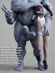 asphyxiation choked erection finger_in_another's_mouth finger_in_mouth gay groping hdregrets huge_cock james_(pokemon) large_balls large_penis large_testicles machamp multiple_penises muscular muscular_male open_clothes open_shorts peace_sign pecs pokemon pokemon_(species) pokemon_on_human pokemon_on_male pokephilia purple_hair shorts size_difference struggling struggling_prey team_rocket team_rocket_uniform testicles two_penises v_sign yaoi zipper_down