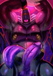 1_eye 2026 anthro anthrofied balls belly belly_mouth biceps big_balls big_muscles big_pecs big_penis bodily_fluids breath digital_drawing_(artwork) digital_media_(artwork) dusknoir erection erosterone fingers generation_4_pokemon genitals ghost glans glowing glowing_eyes hands_above_head hi_res huge_muscles huge_penis humanoid humanoid_genitalia humanoid_hands humanoid_penis licking male moon musclegut muscular muscular_male muscular_thighs night nintendo nipples oral outside overweight overweight_humanoid pecs penile penis penis_lick plant pokemon pokemon_(species) purple_glans purple_tongue raised_arm red_moon saliva saliva_on_tongue sex solo spirit sweat sweaty_body sweaty_genitalia tongue tongue_out tree