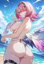 1girls 2026 ai_generated alternate_costume ass beach beach_background big_ass big_breasts big_butt big_nipples big_thighs bikini day exposed_ass exposed_breasts exposed_nipples exposed_shoulders female female_focus female_only hentai hoyoverse long_ears looking_at_viewer looking_back lunealter mature_female medium_hair mihoyo nsfw pale-skinned_female pale_skin partially_clothed pink_eyes pink_hair ramiel_(zenless_zone_zero) remielle_(zenless_zone_zero) remielle_dan showing_breasts standing thick_ass thick_butt thick_hips thick_legs thick_thighs topless uncensored white_bikini white_wings zenless_zone_zero