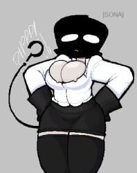 1girls 2026 arcaned_roses breasts female female_only inconvenient_breasts mystery_(roses_arcaned) oc original_character roses_arcaned thighhighs thighs wardrobe_malfunction