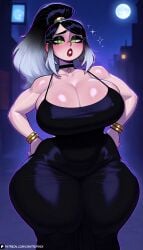 1female 1girls 3:4 ai ai-created ai_art ai_assisted ai_female ai_generated artist_logo artist_name artist_request artist_signature artist_upload artist_website black_dress black_eyeshadow black_hair breasts breasts_apart breasts_bigger_than_body breasts_bigger_than_head breasts_bigger_than_torso breasts_out breasts_outside chubby_female colored_outline contrapposto curly_sidelocks digital_art digital_drawing digital_drawing_(artwork) digital_media digital_media_(artwork) digital_painting digital_painting_(artwork) embarrassed embarrassed_exposed_female embarrassed_expression embarrassed_female embarrassed_nude_female entrophex123 fat_ass fat_legs female_focus focus focus_on_female focus_on_human full_moon giant_ass giant_breasts giant_thighs gigantic_ass gigantic_breasts gigantic_butt gigantic_hips gigantic_thighs glowing_eyes gold_earrings gold_jewelry gradient_eyes gradient_hair green_eyes half-closed_eyes high_heels high_ponytail high_quality high_resolution highres hips_wider_than_shoulders huge_ass huge_breasts huge_butt huge_thighs large_ass large_breasts large_butt large_thighs night open_mouth original original_art original_artwork original_character original_characters originalcharacter patreon patreon_artist patreon_link patreon_logo patreon_reward patreon_url patreon_username shiny_dress shiny_skin sidelocks silver_hair solo solo_female solo_focus solo_in_panel street tight_clothing tongue upper_teeth watermark white_pupils wide_hips