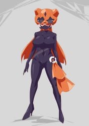 bodysuit breasts covered_eyes covered_mouth genderswap heels kamen_rider kamen_rider_geats_(series) kamen_rider_punkjack mask masked masked_female otokam1117 rule_63 thighs tokusatsu