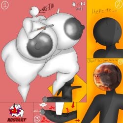 background big_ass big_breasts big_nipples black_body giantess long_penis meccha_chameleon meme milf rosyart white_body