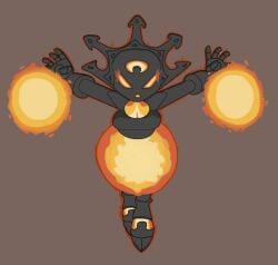 activision belly_overhang fire_girl humanoid pregnant pregnant_belly pregnant_female pregnant_with_multiples skylanders skylanders:_swap_force smolderdash