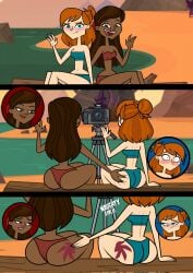 2girls ass_grab ass_slap bikini chocolate_and_vanilla dark-skinned_female disventure_camp disventure_camp:_season_1_remake ellie_(disventure_camp) freckles gabby_(disventure_camp) light-skinned_female light_skin odd_nation_cartoons orange_hair peckottd09 slap_mark slapping_ass yuri