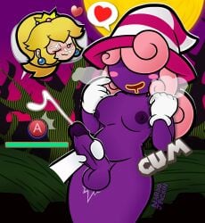 accurate_art_style artist_name artist_upload blush breasts cum cum_on_face cumshot female futanari handjob mario_(series) nardojfuckin nintendo paper_mario paper_mario:_the_thousand-year_door paper_peach princess_peach trans_woman_(lore) vivian_(paper_mario)