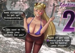 2d big_breasts bikini blonde_hair breasts busty cleavage female female_focus female_only foolycooly hourglass_figure ingrid_(capcom) large_breasts long_hair pantyhose red_eyes street_fighter street_fighter_6 tagme wide_hips