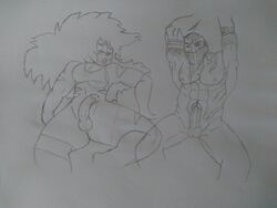 1boy 1boy1girl big_penis crossover dickgirl female futa_on_female futanari intersex jasper_(steven_universe) league_of_legends male pyke steven_universe