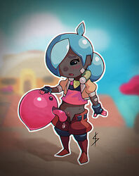 beatrix_lebeau_(slime_rancher) blue_hair blush clothed clothing cute digital_media_(artwork) dripping duo female hair human interspecies mammal open_mouth pussy sismicious slime slime_rancher smile standing tongue tongue_out vaginal_penetration video_games