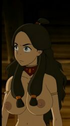 accurate_art_style avatar_the_last_airbender big_breasts big_nipples brown_skin dark-skinned_female dark_skin edit huge_breasts huge_nipples katara large_breasts nipples poivoit screenshot screenshot_edit