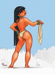 380v ass chel clothing dark-skinned_female dark_skin female sideboob solo the_road_to_el_dorado topless