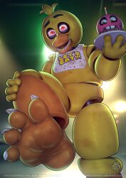 2023 2d 2d_(artwork) 2d_artwork 4_fingers 4_toes accurate animatronic animatronic_female animatronic_girl artist_logo artist_name beak bib bird blumhouse_productions blurry_background buckteeth candle chica_(fnaf) chicken chicken_girl classic_chica_(fnaf) cupcake cupcake_(fnaf) cute cute_expression detailed endoskeleton english_text eyebrow_raise eyebrows feet feet_fetish female female_only finished five_nights_at_freddy's five_nights_at_freddy's_(film) fnaf foot_fetish four_fingers four_toes green_eyes holding_leg holding_object holding_plate humanoid_feet kaylafox looking_at_viewer looking_down looking_down_at_viewer magenta_pupils movie nails neckwear no_breasts no_genitals non-human orange_feet orange_foot possesed possession presenting presenting_feet presenting_foot realistic red_pupils robot robot_girl rysonanthrodog scottgames shaded shadow showing_feet solo solo_female suit toenails toes torsowear universal_studios yellow_body yellow_suit