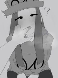 ? blank_background breath breath_cloud breathing cassette_girl eyes_half_closed eyes_half_open finger_in_mouth friday_night_funkin friday_night_funkin_mod hat looking_at_viewer newgrounds nfch_05054 no_color saliva tagme