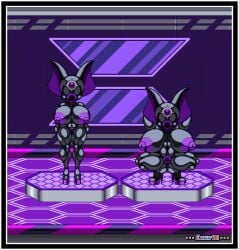 big_boobs big_breasts brainwashing breasts corruption donut drone drone_suit exkrill female latex mind_control nipples pixel_art rouge_the_bat slave sonic_(series) sprite