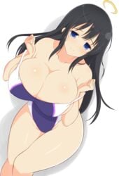 big_breasts bikini black_hair blue_eyes breasts long_hair ryouki_(senran_kagura) senran_kagura smile swimsuit tagme