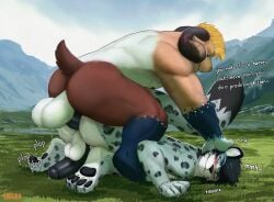 2023 4_fingers 5_fingers alternate_version_at_source anal anal_sex anthro anthro_on_anthro anthro_penetrated anthro_penetrating anthro_penetrating_anthro artist_name backsack balls bareback biceps big_balls big_dom_small_sub big_muscles bighorn_sheep biped black_glans black_hair black_nipples black_pawpads black_penis blonde_facial_hair blonde_hair blue_eyes blush bodily_fluids bovid bovid_horn brown_body brown_fur cabura caprine caprine_horn dialogue digital_drawing_(artwork) digital_media_(artwork) dipstick_tail dominant dominant_anthro dominant_male duo english_text erection facial_hair felid fingers foreskin from_behind_position fur genital_fluids genitals glans gloves_(marking) goat goatee grass grey_body hair head_grab hi_res horn humanoid_genitalia humanoid_penis humiliation leaking_precum leg_markings leopard_spots light looking_pleasured male male/male male_penetrated male_penetrating male_penetrating_male mammal markings moan mocca_(character) monty_greymane mountain multicolored_body muscular muscular_anthro muscular_arms muscular_male muscular_thighs nipples nude on_ground onomatopoeia outside pantherine pawpads pecs penetration penile penile_penetration penis penis_in_ass perineum plant plantigrade plap precum precum_string pushing ram_horn retracted_foreskin sex sheep signature simple_background size_difference smile smirk snow_leopard socks_(marking) sound_effects spots submissive submissive_anthro submissive_male sunlight tail tail_markings talking_to_another talking_to_partner teeth text thick_thighs touching_grass triceps white_body white_markings yellow_body