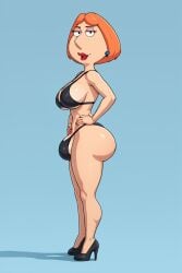 ai_generated bikini bulge family_guy futanari high_heels lois_griffin looking_at_viewer solo