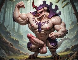 1boy abs ai_generated anthro balls bara big_balls big_muscles big_nipples big_pecs big_penis booster_rex daddy dilf erect_nipples erection flexing gay huge_balls huge_cock huge_muscles huge_nipples huge_pecs hunk lizard lizardman male male_only monster multicolored_body muscular muscular_anthro muscular_male nipples nude pecs penetration penis purple_body reptile scalie solo spikes_(anatomy) tyranid warhammer_(franchise) warhammer_40k white_body