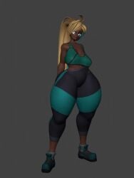 1girls 3d 3d_animation animated carol_(carro3dsculpts) carro3dsculpts female height_reduction jiggle shortstack shortstacked shortstackification shortstackified surprised tagme tank_top thick_thighs thighs video