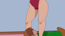 animated bbw big_ass big_breasts cheating discreenvision game_cg gym_clothes inusen milf milf_boom red_hair squatting tagme