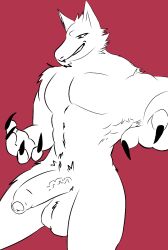 1boy erection gay jackalman male non-human non-human_only penis pose snout solo thundercats