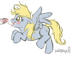 blonde_mane blush bodily_fluids cum cum_in_mouth cum_inside cum_on_face cum_string derpy_hooves duo ears_back equid equine erection female feral friendship_is_magic fur genital_fluids genitals glans glistening glistening_eyes grey_body grey_fur grey_wings hasbro human_male humanoid_genitalia humanoid_penis mammal mane my_little_pony mythological_creature mythological_equine mythology open_mouth open_smile pegasus penis pink_glans pivoted_ears red_tongue side_view signature simple_background smile solo_focus tail tongue tongue_out white_background white_penis wings yaoifairy yellow_eyes yellow_tail