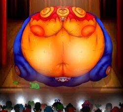 audience bloated body_inflation breast_expansion crowd_watching fat_face female full_body_inflation furry huge_breasts humiliation hyper_inflation inflation inflation_fetish lammy_(um_jammer_lammy) lammy_lamb parappa_the_rapper paytonpaytonpay playstation ripped_clothing sony sony_corporation sony_interactive_entertainment stage sunken_limbs sweat sweaty um_jammer_lammy