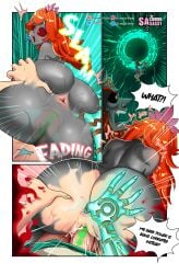 anus ass butt comic crossover dconthedancefloor ganondorf ganondorf_(tears_of_the_kingdom) gray_body grey_body grey_skin hands_on_ass hands_on_butt link link_(tears_of_the_kingdom) male/female mario_(series) nintendo princess_peach red_eyes red_hair sasatseng sound_effects straight super_mario_bros. tears_of_the_kingdom the_legend_of_zelda transformation vaginal_penetration vaginal_sex