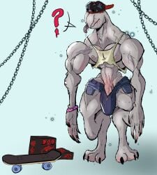 balls bara big_penis bulge clothing demogorgon flaccid male male_only muscles muscular non-human non-human_only penis salemstix solo solo_male stranger_things