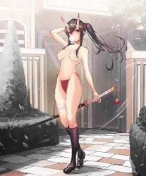 evertale hibiki_(evertale) red_bikini sword