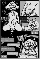 2018 after_sex afterglow anthro balls blush capt_(character) cellphone comic cum cute dialogue drearnydust_(artist) endery_(character) ending english_text erection fur humanoid_penis lonelycharart male messy noom_(species) nude open_mouth penis phone photo sex simple_background smile text texting tongue yaoi