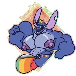 1:1 2023 4_fingers 6/26 abs alien alpha_channel anthro anthrofied areola artist_logo balls_outline biceps big_bulge big_pecs biped blue_body blue_fur bulge chest_tuft clothed clothing detailed_bulge digital_drawing_(artwork) digital_media_(artwork) disney english_text erect_nipples experiment_(lilo_and_stitch) facial_hair fingers flat_colors flexing flower fur genital_outline grin hair hi_res hibiscus huge_bulge huge_pecs jockstrap jockstrap_only kokoro-doll lgbt_pride lgbt_pride_month lilo_and_stitch logo male male_only multicolored_hair muscular muscular_anthro muscular_male nipples notched_ear outline pecs plant pride_color_clothing pride_color_underwear pride_colors progress_pride_colors purple_areola purple_nipples rainbow_hair smile solo stitch_(lilo_and_stitch) text topless tuft underwear underwear_only