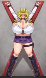 1girls armpits big_breasts big_thighs blush breasts busty chained cleavage female female_only giant_breasts gigantic_breasts ham121ham huge_breasts huge_thighs large_breasts large_thighs mai_valentine massive_breasts thick_thighs thighs yu-gi-oh!