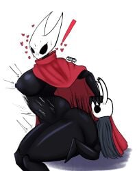 ! 1boy 1girls 2024 ambiguous_penetration ass big_ass big_breasts black_body black_skin blush breasts bulge cloak deep_penetration female heart hi_res hollow_knight horndog_(artist) hornet_(hollow_knight) horns hyper_penis incest larger_female male male/female penetration penis protagonist_(hollow_knight) reverse_cowgirl_position sex smaller_male sweat thighs