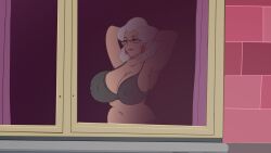 1girls big_ass big_breasts discreenvision female game_cg gilf glasses granny inusen milf_boom older_female