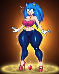 aged_up ai_generated anthro borednlonely bottom_heavy breasts curvy furry gender_transformation genderswap_(mtf) high_heels post_transformation rule_63 sonic_(series) sonic_the_hedgehog sonic_the_hedgehog_(series) sonique_the_hedgehog thick_legs thick_thighs wide_hips