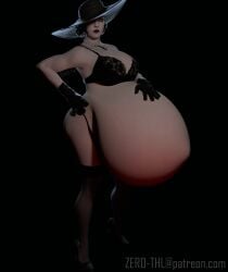 1girls 3d alcina_dimitrescu belly big_belly big_breasts breasts capcom female huge_belly huge_breasts mature_female milf pregnant pregnant_older_female resident_evil solo zero-thl