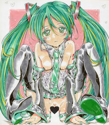 blush boots breasts censored clothed_sex green_eyes green_hair hatsune_miku heart heart-shaped_pupils heart_censor m_auctions nipples pussy pussy_juice sex symbol-shaped_pupils thigh_boots thighhighs transparent_censoring twintails vaginal_penetration vocaloid