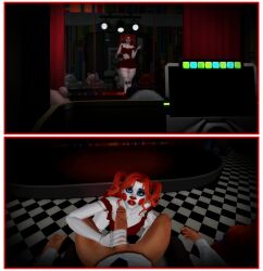 3d animated animatronic animatronic_female baby_(fnafsl) blowjob circus_baby circus_baby_(fnaf) clown_girl fellatio five_nights_at_freddy's five_nights_at_freddy's:_sister_location fnaf handjob oral pof3445 robot robot_girl robot_humanoid sims4 sister_location the_sims_4