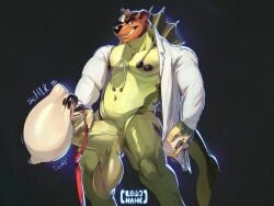 absurd_res anthro balls bear big_balls big_penis bodily_fluids bottomless brown_body brown_fur clipboard clothed clothing coat condom cum cumshot doctor dorsal_fin ejaculation erection filled_condom fin fish fur genital_fluids genitals grin hi_res huge_balls huge_cock hybrid hyper hyper_genitalia hyper_penis lab_coat lewdhank male mammal marine masturbation medical_instrument nickelodeon partially_clothed pecs penile penile_masturbation penis scientific_instrument sea_bear sexual_barrier_device smile solo spongebob_squarepants standing stethoscope the_patrick_star_show topwear