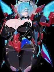 1girls blue_eyes blue_hair breasts cleavage curvy curvy_female curvy_figure curvy_hips female female_focus female_only huge_breasts jet_(jetngs) jetngs looking_at_viewer phantasy_star phantasy_star_online_2 robot robot_girl robot_humanoid robot_joints short_hair thick thick_thighs thighhighs thighs wide_hips wide_thighs