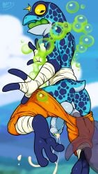 2026 3_fingers 3_toes 9:16 ambiguous_gender amphibian anthro artist_name arty_the_frog assisted_exposure backsack balls biped blue_balls blue_body blue_penis blue_skin blue_spots blue_tail bodily_fluids body_wraps bottomwear bottomwear_down butt clothed clothed_anthro clothed_male clothing cloud cum cum_drip digital_drawing_(artwork) digital_media_(artwork) dripping duo emanata feet fingers flaccid flash_emanata foreskin frog genital_fluids genital_raphe genitals glans glistening glistening_balls glistening_eyes glistening_genitalia green_glans green_tongue hi_res horizontal_pupils humanoid_genitalia humanoid_penis leg_wraps looking_back looking_down male male/ambiguous male_(lore) male_anthro male_focus markings mismatched_genitalia mismatched_humanoid_penis mismatched_penis non-mammal_balls open_mouth orange_bottomwear orange_clothing orange_pants outside pants pants_down pants_only partially_clothed partially_clothed_anthro partially_clothed_male partially_retracted_foreskin penis poison_dart_frog pupils ranno raphe_(anatomy) rear_view rivals_of_aether scrotal_raphe scut_tail short_tail sky solo_focus spots spotted_body spotted_skin tail text toes tongue topless topless_anthro topless_male wraps wrastor wrist_wraps yellow_sclera