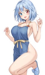 1girl 1girls 2026 alternate_version_at_source alternate_version_available amagi_(amagi626) apron apron_only armpits big_breasts blue_eyes blue_hair blush blush_lines blushing blushing_at_viewer bow bowtie breasts claw_pose cleavage heterochromia hi_res high_resolution highres kogasa_tatara large_breasts light_blush looking_at_viewer naked_apron naughty_face paid_reward_available red_eyes ribbon short_hair thick_thighs thighs tongue tongue_out touhou variant variant_set wide_hips wide_thighs
